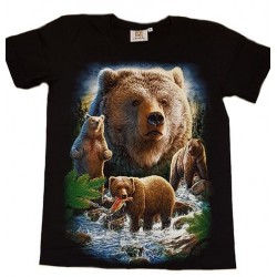 Tričko pro dospělé - medvěd, černá