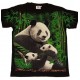 Tričko pro dospělé - pandy, černá