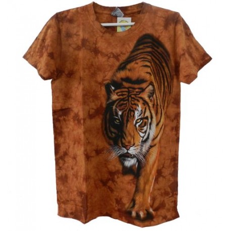 Tričko pro dospělé - tygr hnědý vlevo, hnědá b