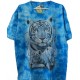 Tričko pro dospělé - tygr bílý s mláďaty, modrá b