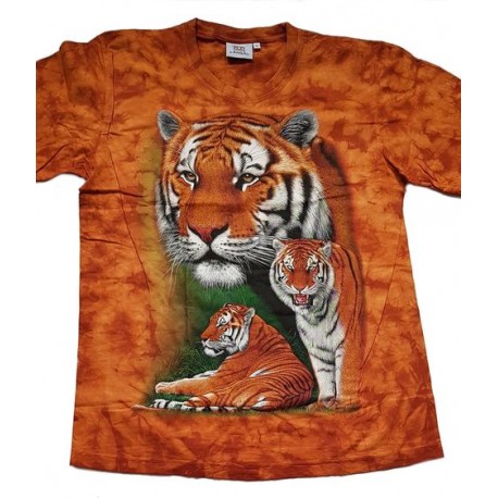 Tričko pro dospělé - tygr hnědý 3x, hnědá b
