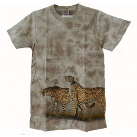 Tričko pro dospělé - gepardi vzor dole, béžová b