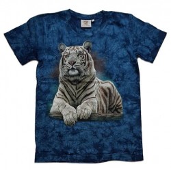 Tričko pro dospělé - tygr bílý ležící, modrá b