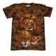 Tričko pro dospělé - lví rodina, hnědá batika