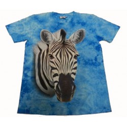 Tričko pro dospělé - zebra hlava, modrá b