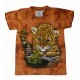 Tričko pro děti - levhartí mládě, oranžová batika