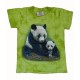 Tričko pro děti - pandy, zelená batika