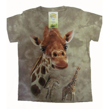 Tričko pro děti - žirafa, béžová batika