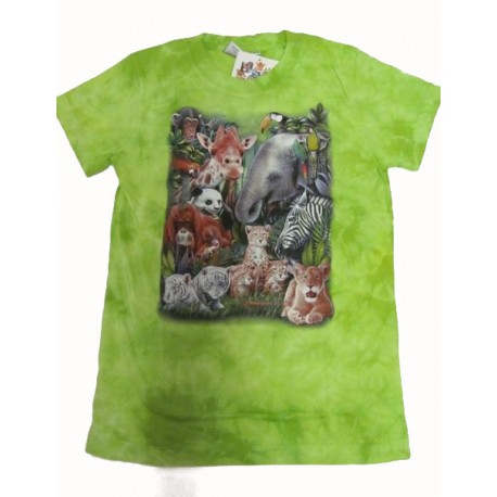 Tričko pro děti - safari, zelená batika