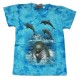 Tričko pro děti - delfín, modrá batika
