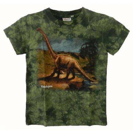 Tričko pro děti - Dino euhelopus, zelená batika