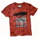 Tričko pro děti - zebry, červená batika