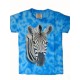 Tričko pro děti - zebra hlava, modrá batika