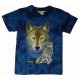 Tričko pro děti - vlk, modrá batika