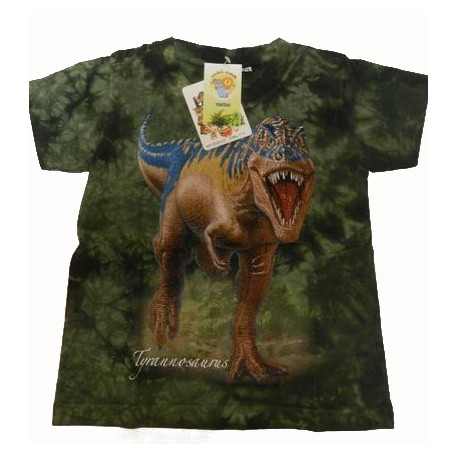 Tričko pro děti - T-Rex, zelená batika