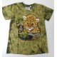 Tričko pro děti - levhartí mládě, zelená batika