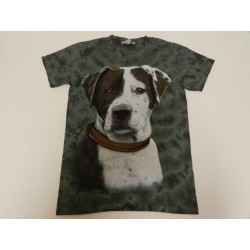 Tričko pro dospělé - pes, šedá batika