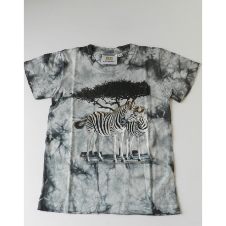Tričko pro děti - zebry, černá batika
