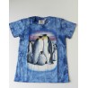 Tričko pro děti - tučňák, modrá batika