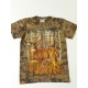 Tričko pro dospělé - jelen, hnědá batika