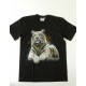 Tričko pro dospělé - tygr bílý ležící, černá batika