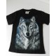 Tričko pro děti - vlk hlava, černá batika