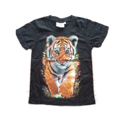 Tričko pro děti - tygr hnědý, černá