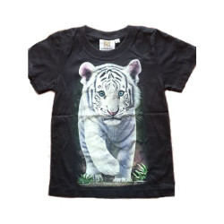 Tričko pro děti - bílý tygr, černá
