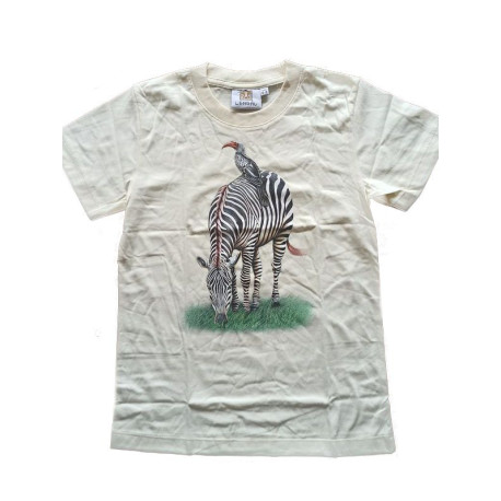 Tričko pro děti - zebra, krémové