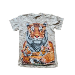 Tričko pro dospělé - tygr, béžová
