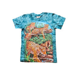 Tričko pro dospělé - jaguar, modrá batika
