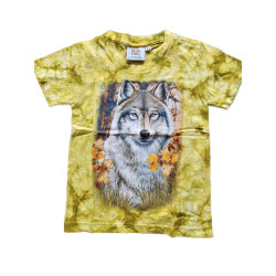 Tričko pro dospělé - vlk hlava, žlutá b.