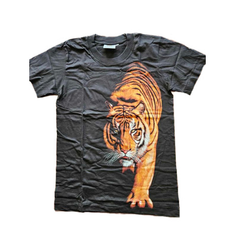 Tričko pro dospělé - tygr, černá
