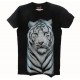 Tričko pro dospělé - bílý tygr hlava, černá