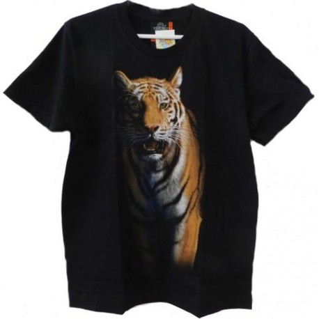 Tričko pro dospělé -bílý tygr, černá