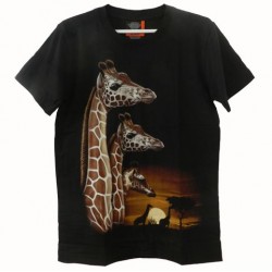 Tričko pro dospělé - žirafy, černá